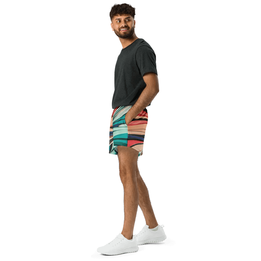 Abstract Geometric Unisex Athletic Shorts in Vibrant Colors (XS-3XL) product image (12)