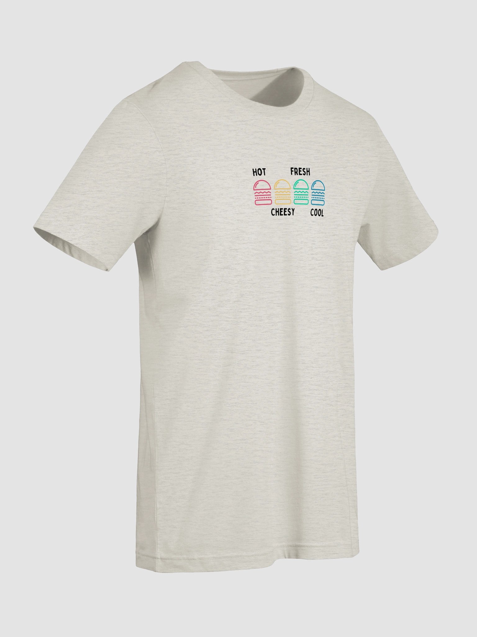 Hot, Cheesy, Fresh & Cool — Color Pop Burger T-Shirt product image (81)