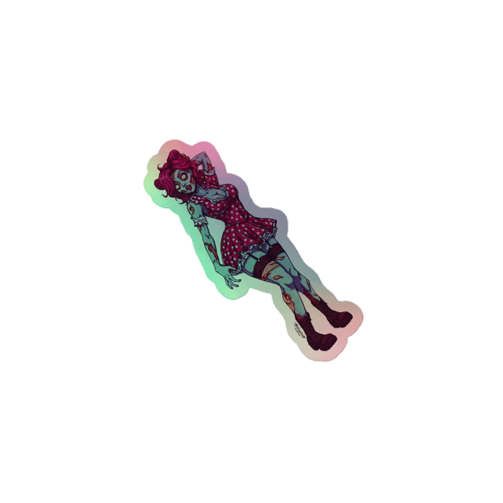 V2 Zombie Pinup Kiss Cut Holographic Sticker product image (1)