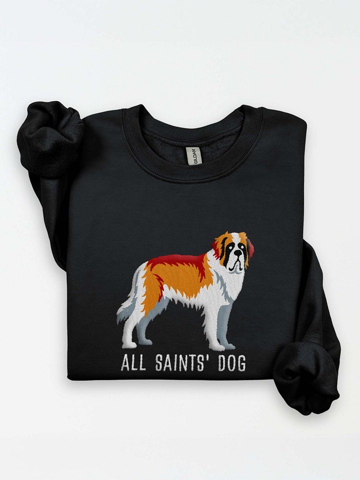 All Saints' Dog Sweatshirt (Embroidered) of a Saint Bernard(Brown & White) product image (1)