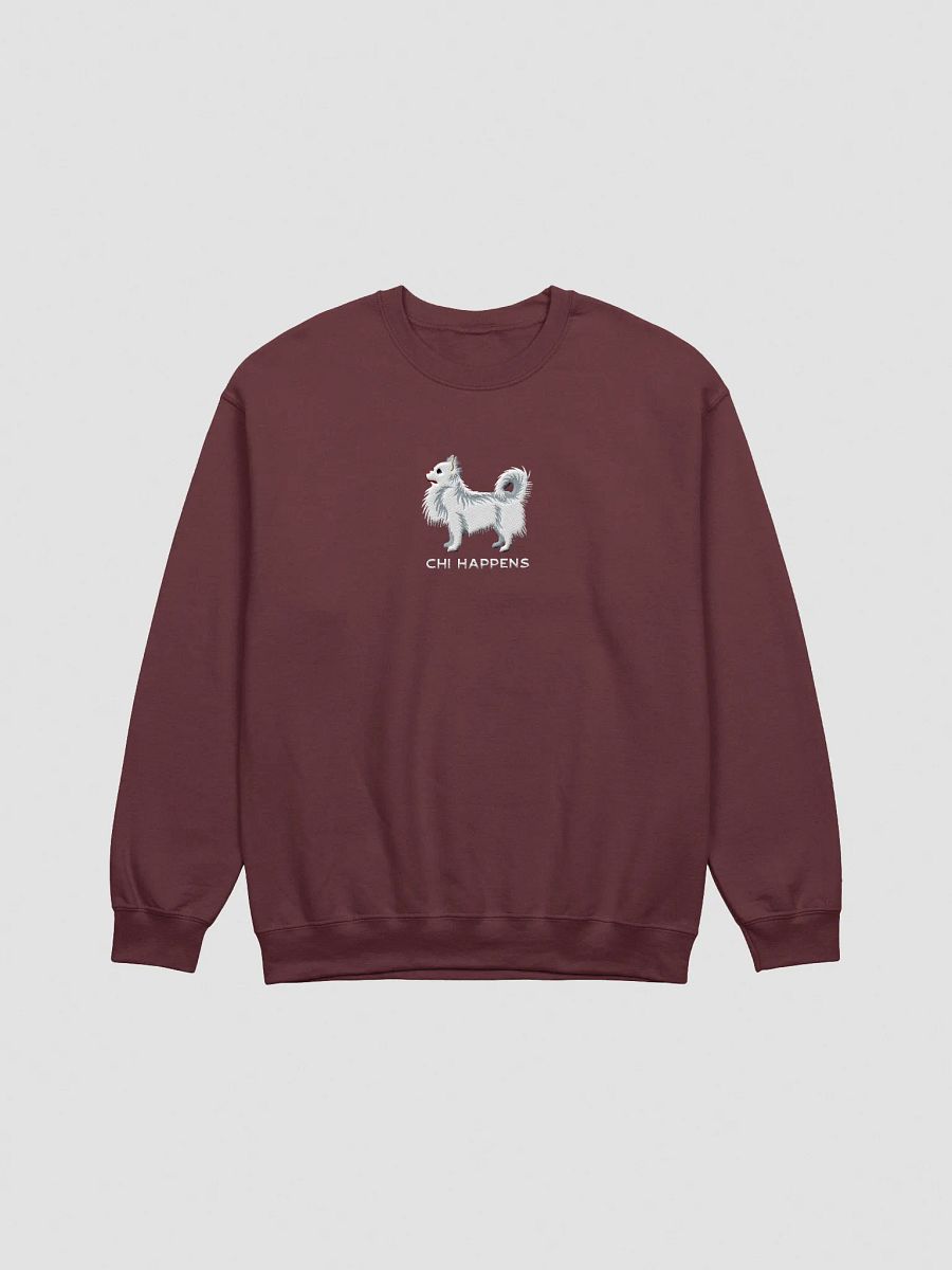 Chi Happens Sweatshirt (Embroidered) of a Longhaired Chihuahua(White) product image (7)