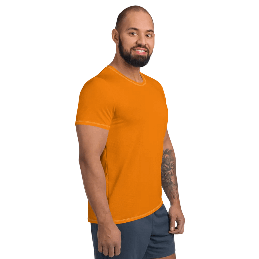 Plain Color Orange Athletic T-Shirt product image (4)
