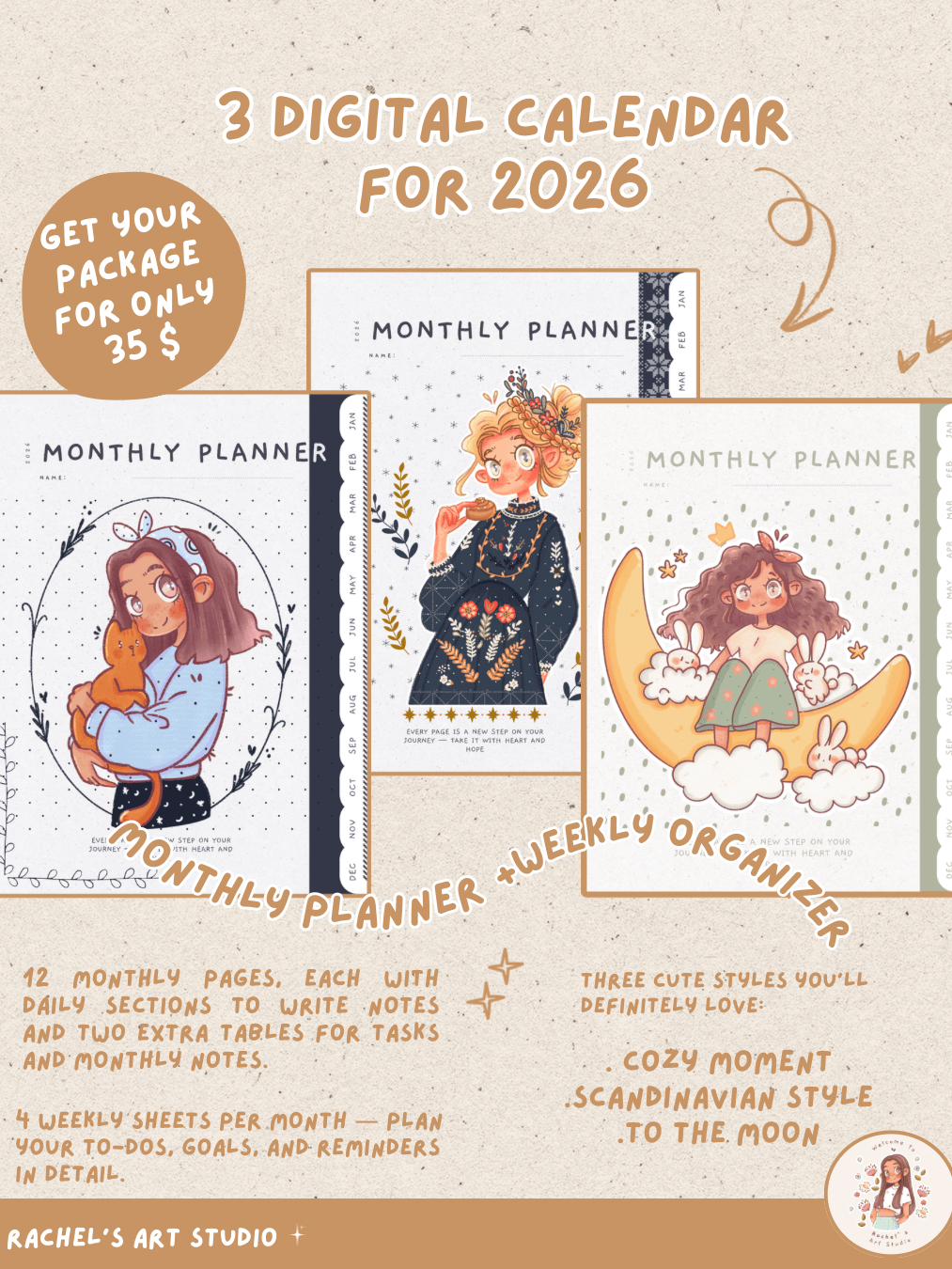 Cozy Trio Digital Planners product image (1)