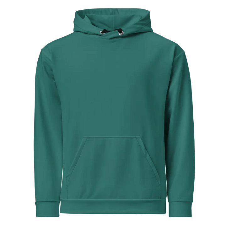 Plain Medium Teal Green True Summer Unisex Recycled Polyester Heavyweight Premium Hoodie by Treasure Pie product image (1)