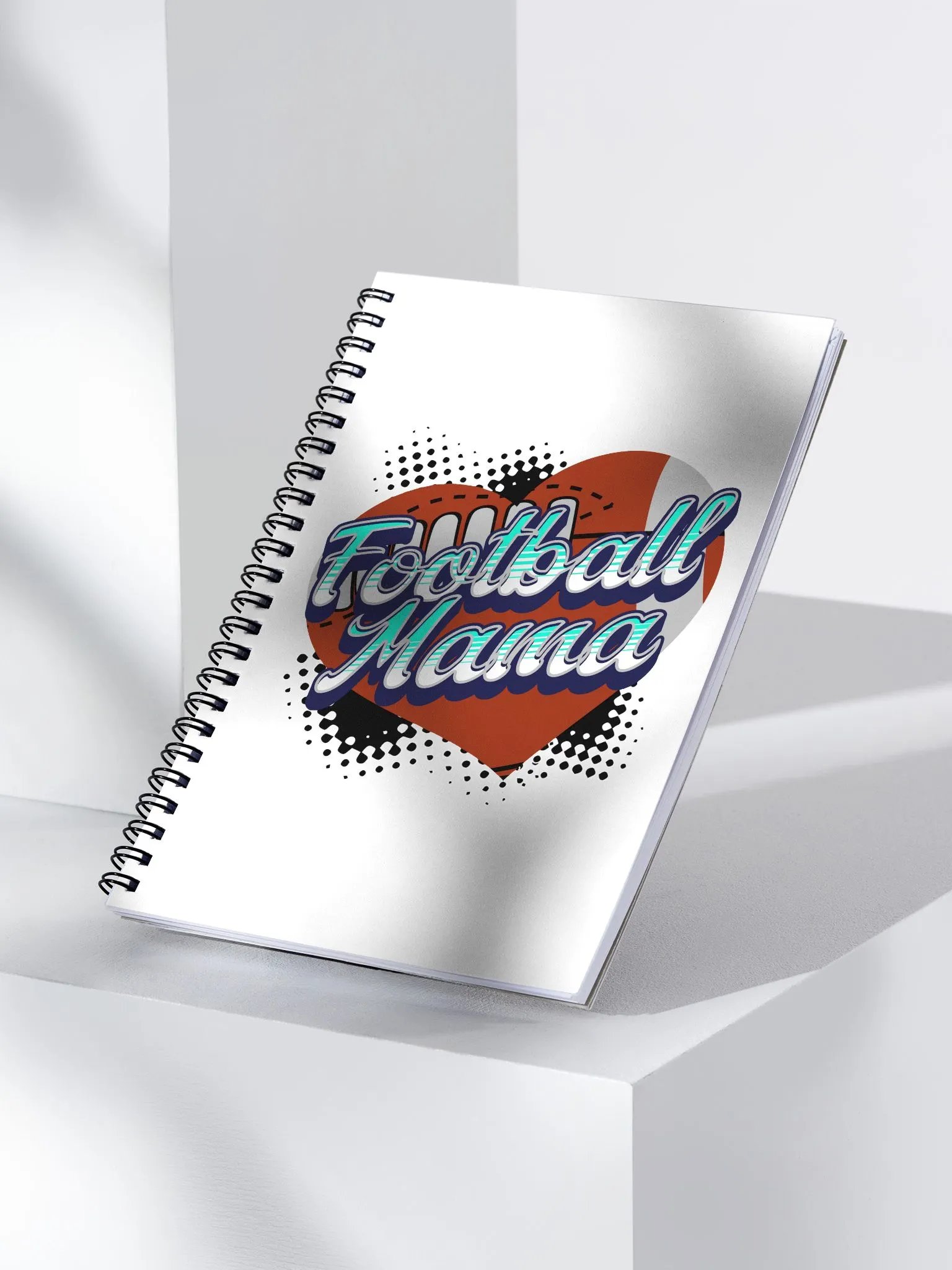 Mama Heart Football Spiral Notebook product image (2)
