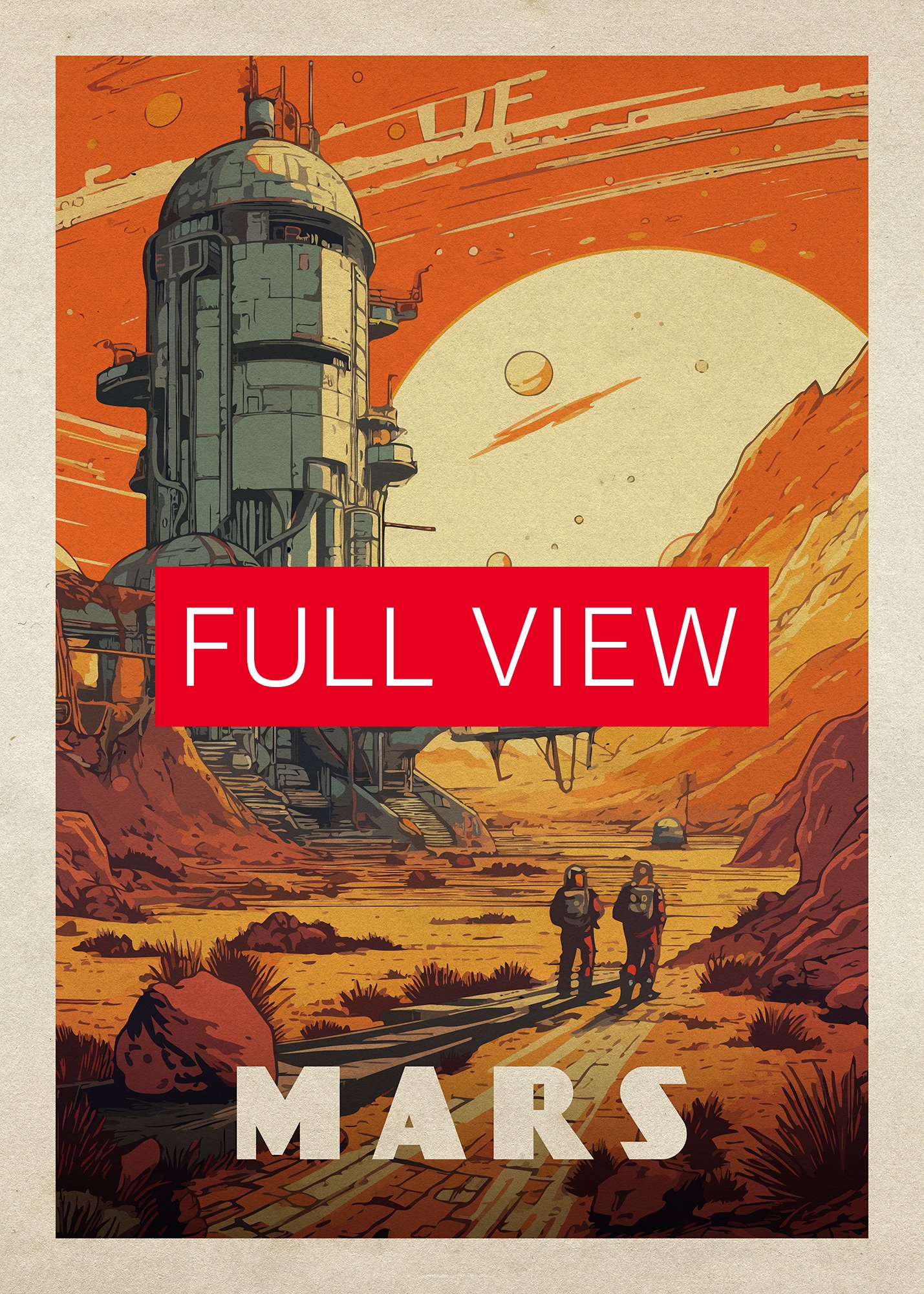 Mars, colony, astronaut — Vintage space poster product image (3)