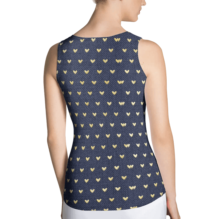 ALL-OVER PRINTED VINTAGE HEARTS PATTERN WOMEN'S TANK TOP product image (2)