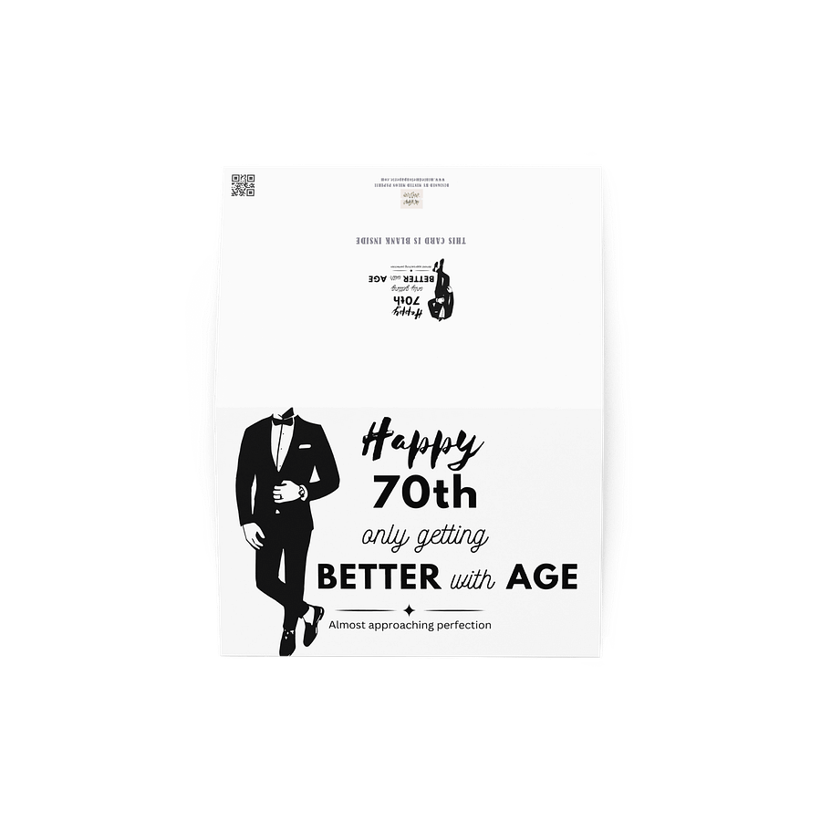 Happy 70th Birthday Card Man in a Tux product image (3)