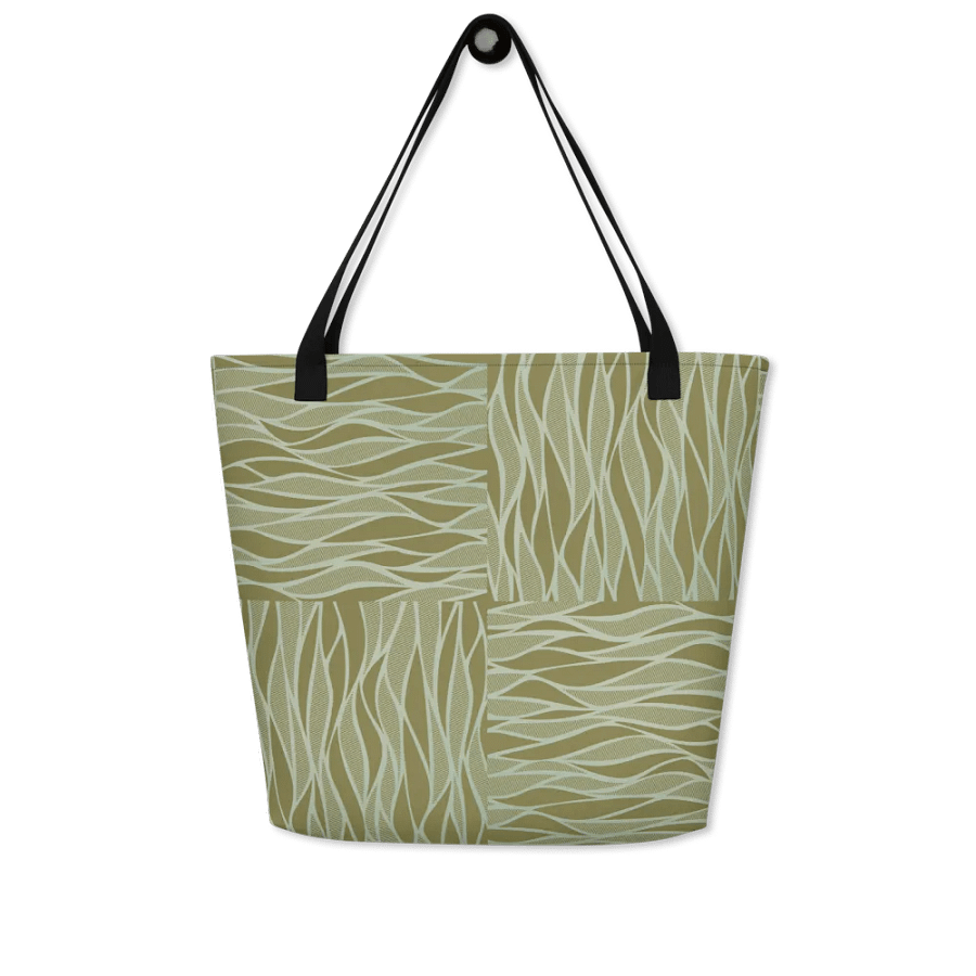 Big tote bag with pocket olive color  textures product image (4)