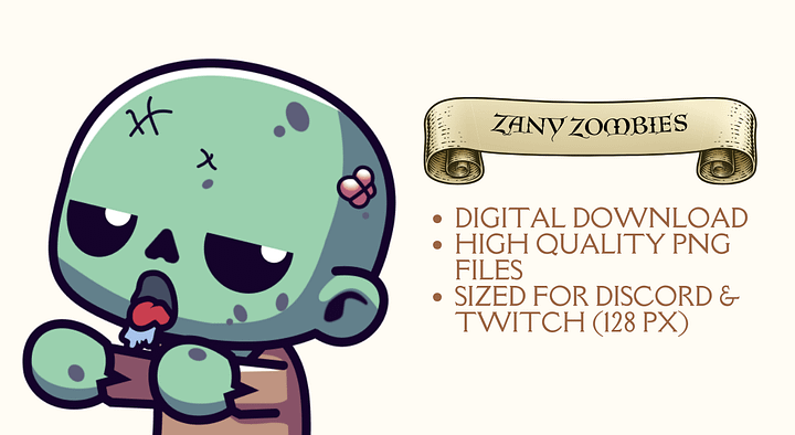 Zany Zombies | 15 D&D Themed Emotes for Discord & Twitch product image (2)