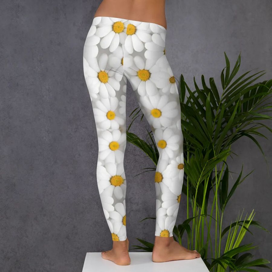 Leggings – White Florals Print for Elegant & Chic Style product image (6)