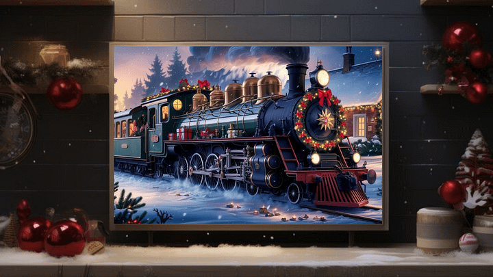 Mesmerizing Christmas Train A Nostalgic Winter Journey - Frame TV II product image (2)