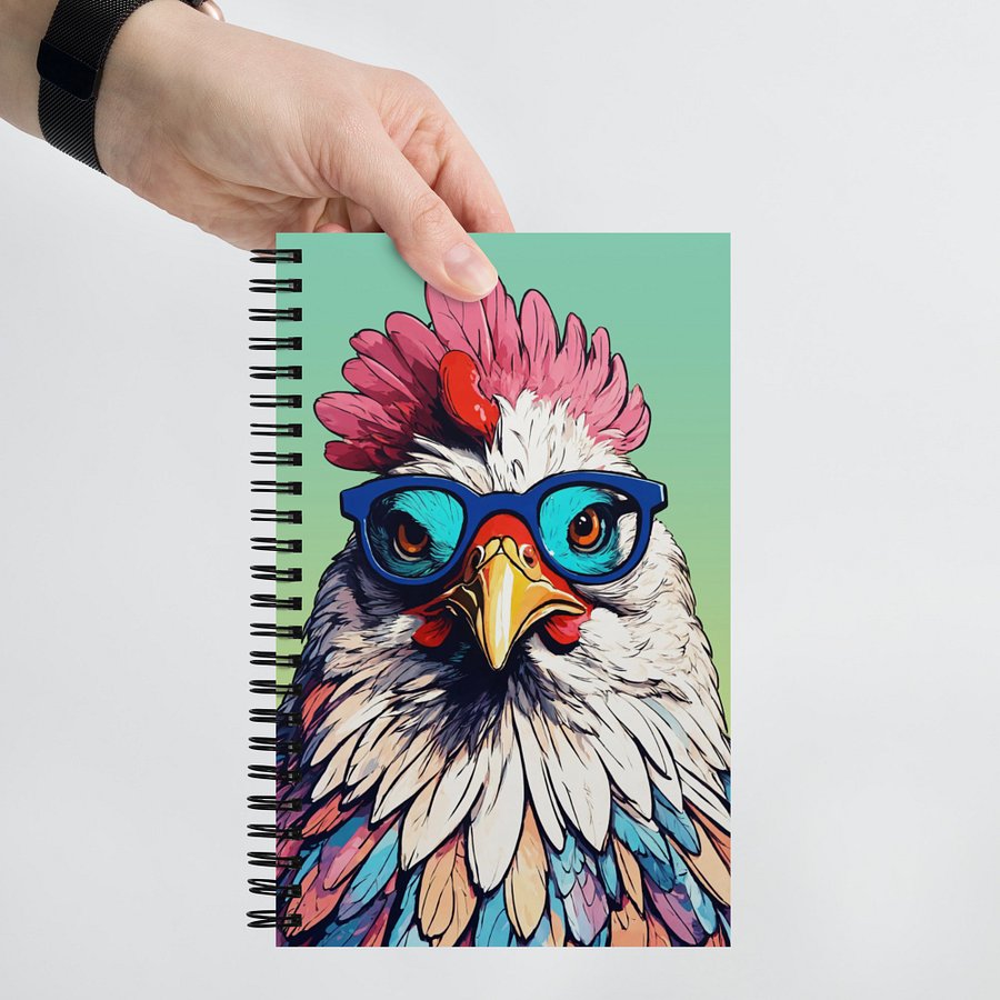 Colorful Chicken with Glasses Spiral Notebook product image (3)