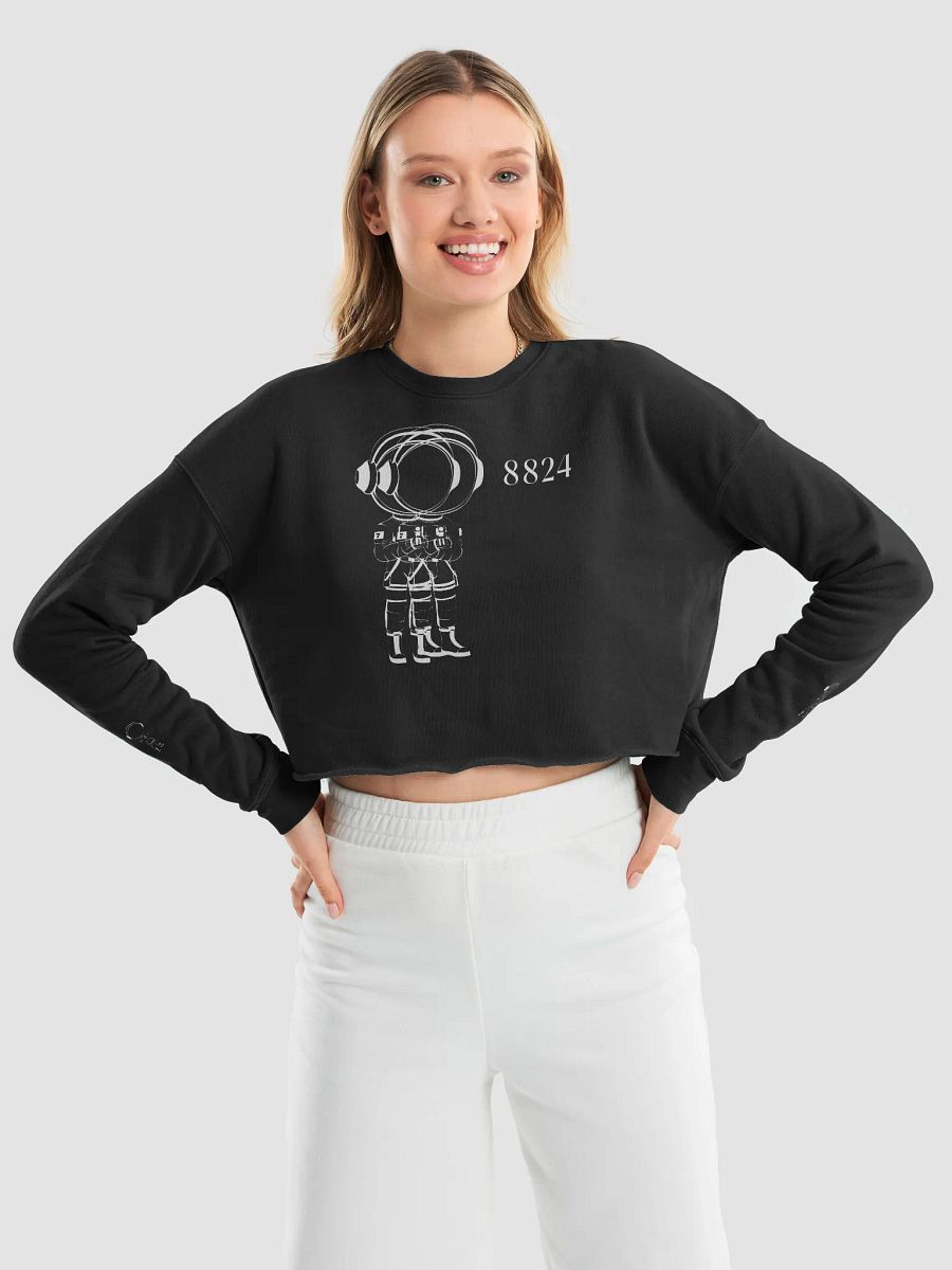 MARS CITY Double White Oultine Astronaut Cropped Sweatshirt product image (9)
