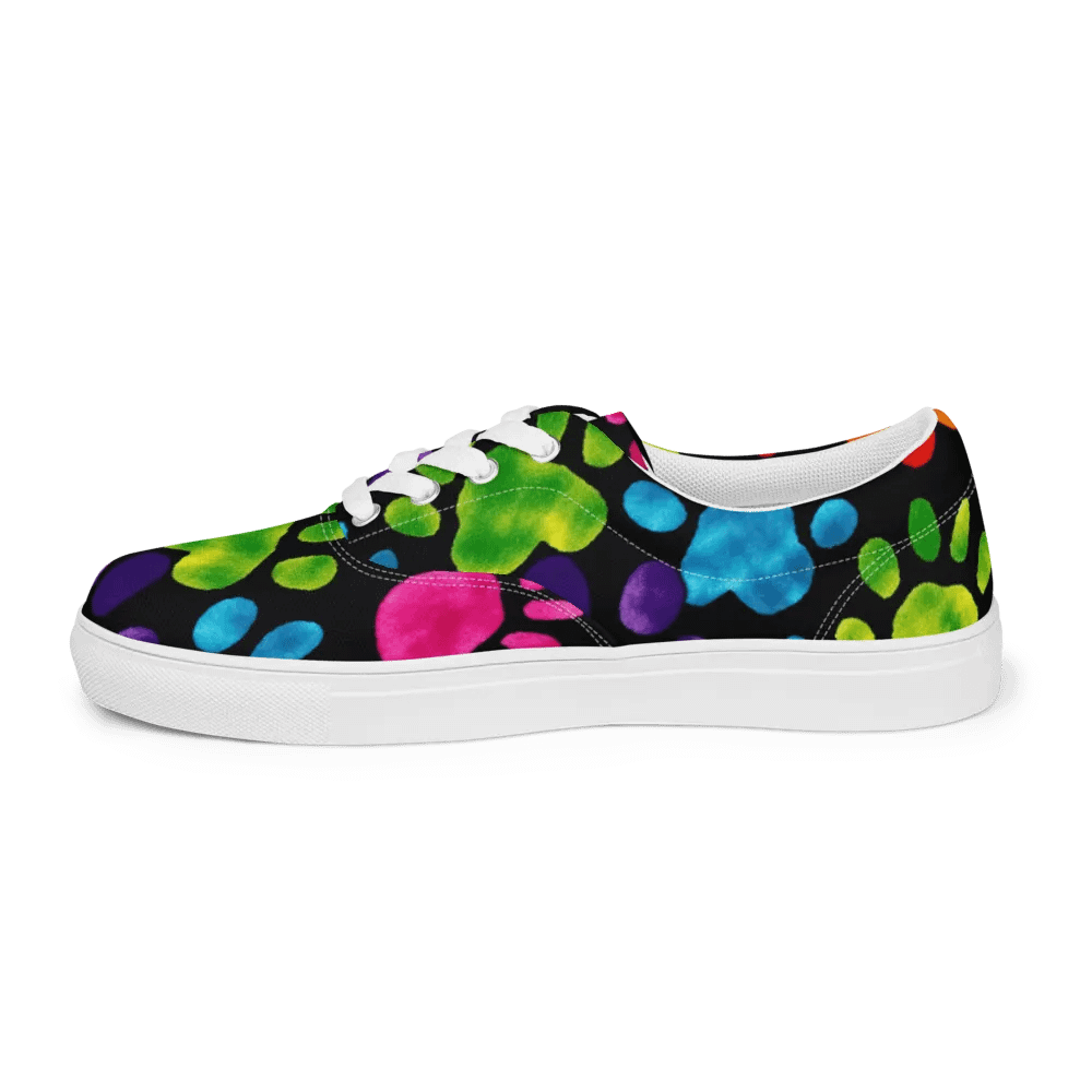 Colorful Pawprint Lace-Up Shoes product image (8)