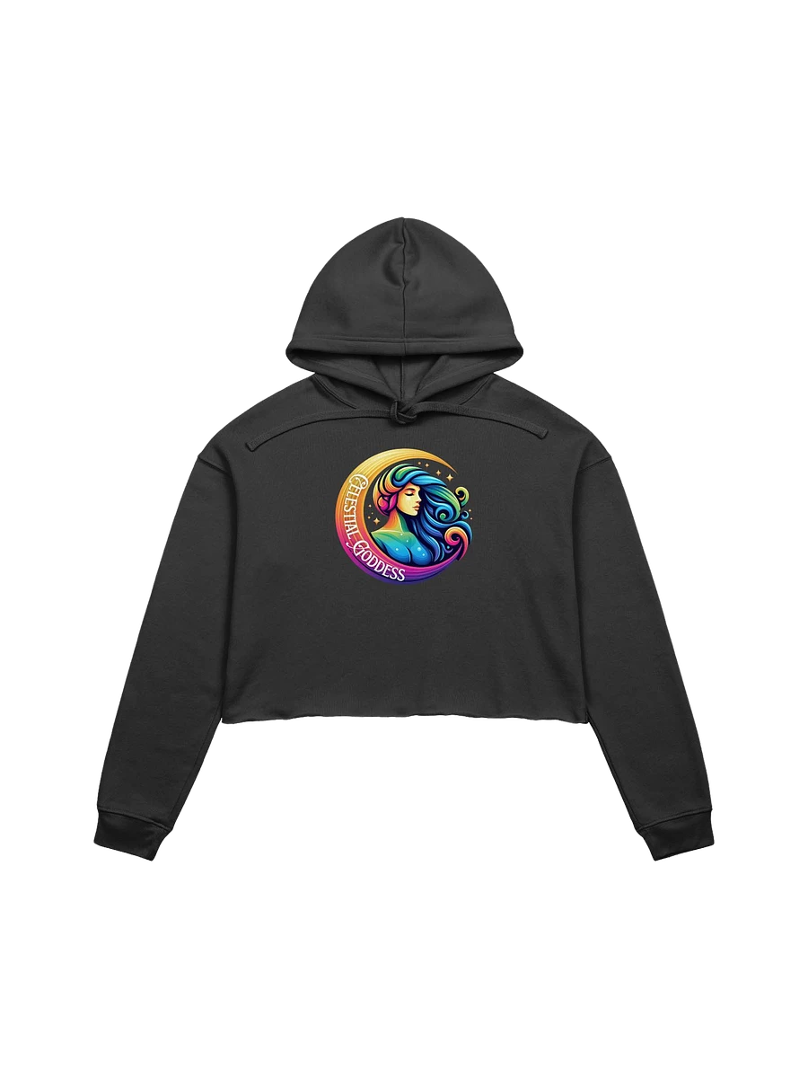 Celestial Crescent Moon Crop Hoodie product image (1)