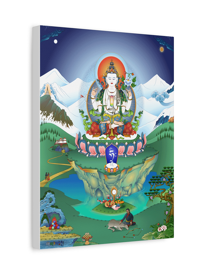Avalokiteshvara thangka canvas print product image (2)