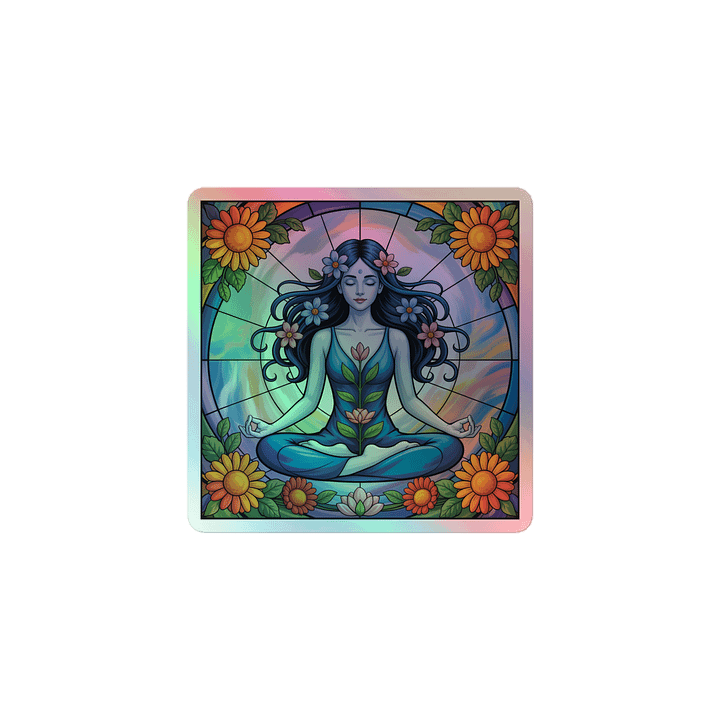 Meditative Blooms Holographic Sticker product image (1)
