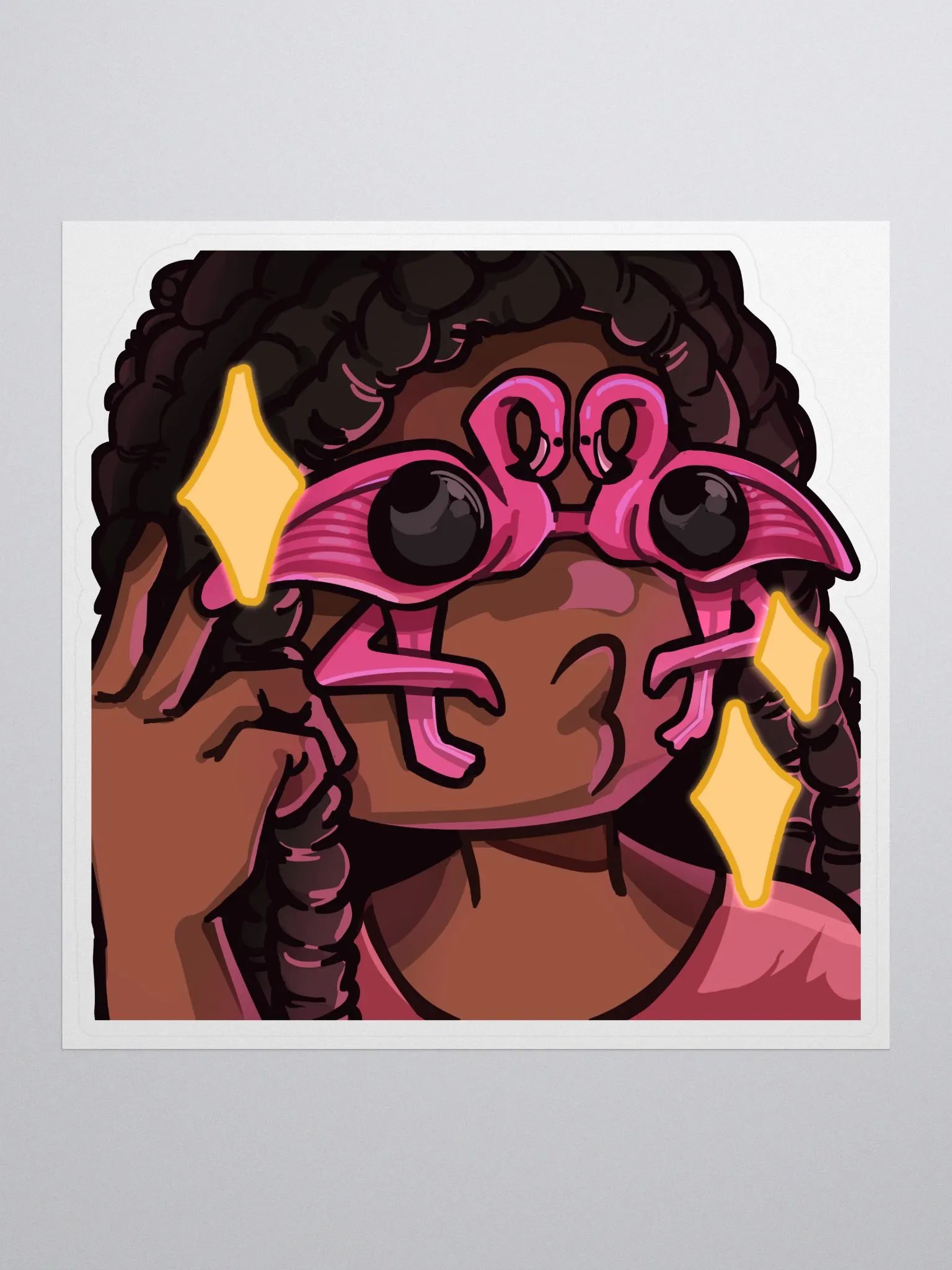 Flamingo Glasses Sticker product image (1)