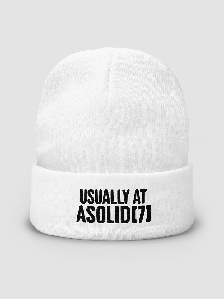 Usually at ASolid[7] White Knit Beanie product image (1)