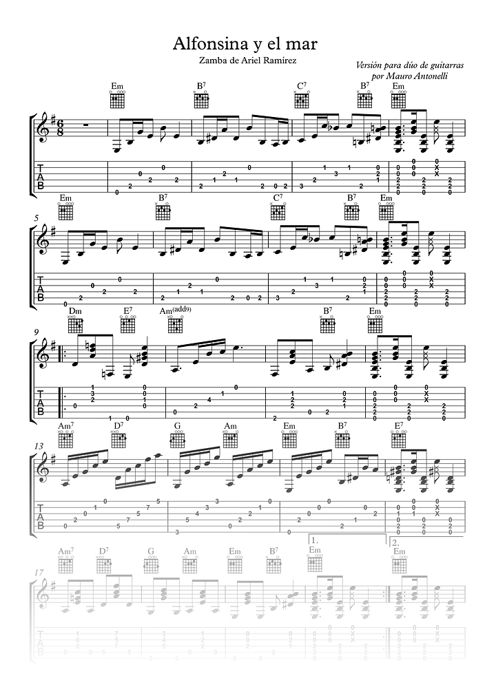 Alfonsina y el mar - Partitura + Tabs + Acordes + Pista product image (2)