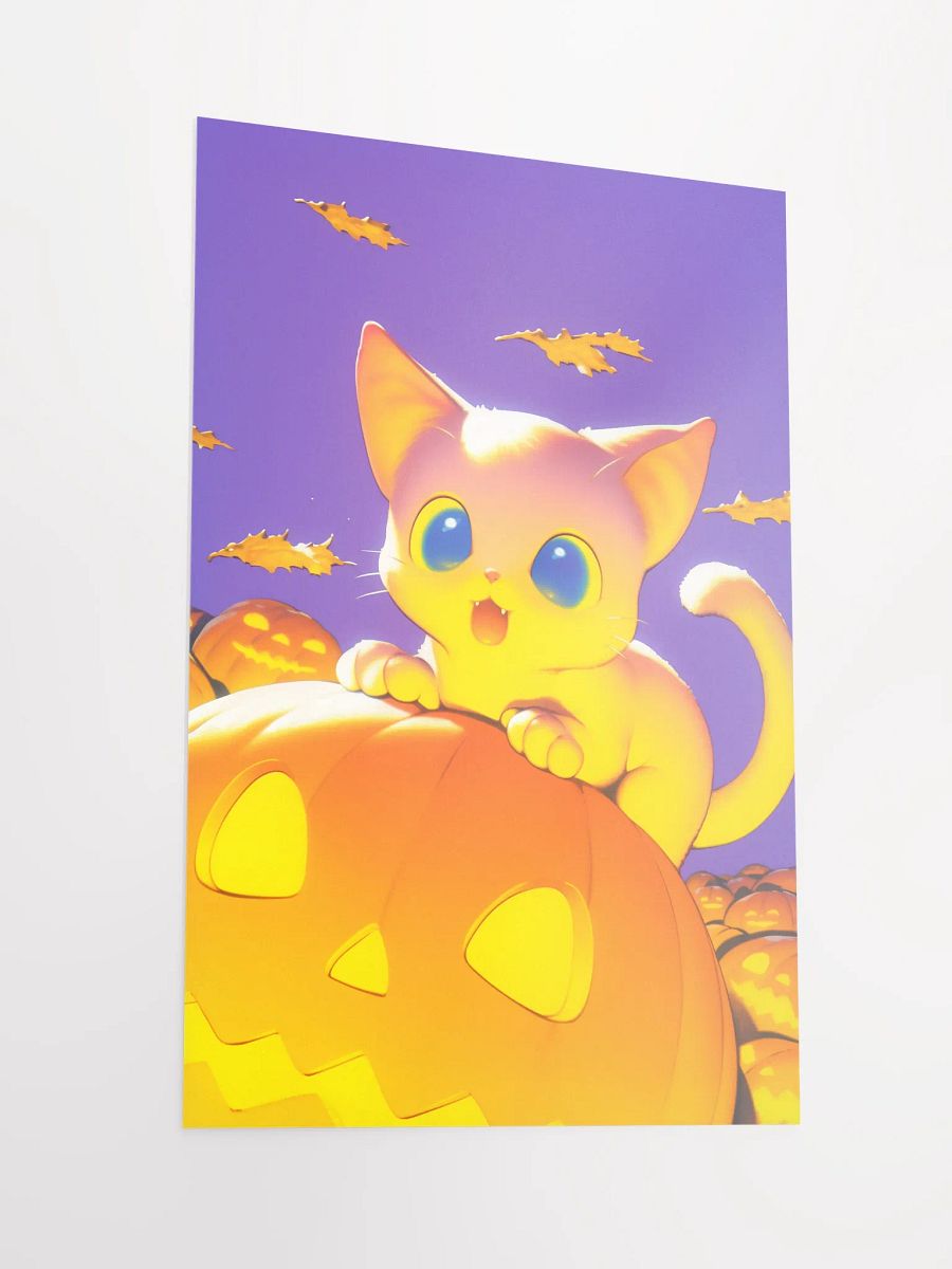 Smiling Kitten on Pumpkin Poster product image (2)