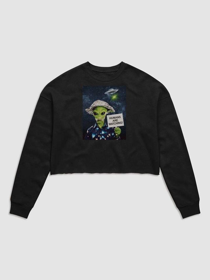 Extraterrestrial Warning Crop Sweatshirt Bella+Canvas (Women's) product image (3)