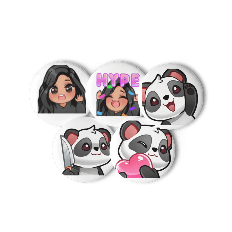 Cheerful Riv/Panda Heart Pin Set product image (6)