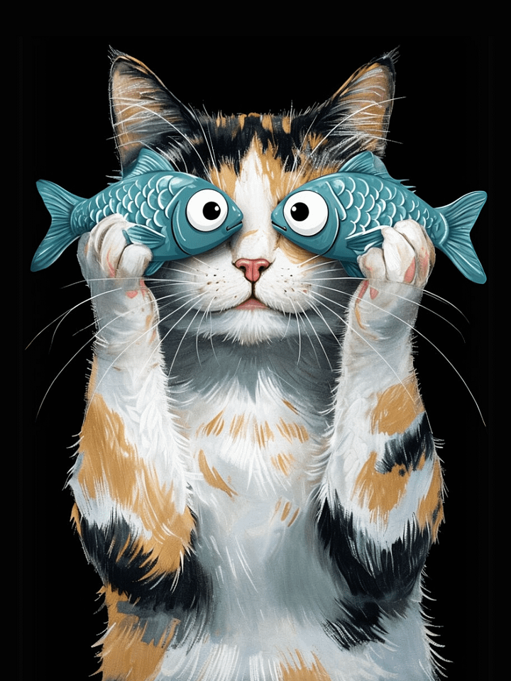 Whimsical Calico Cat Framed Poster product image (1)