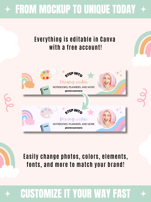Whimsical MRR/PLR Etsy Banner Templates product image (8)
