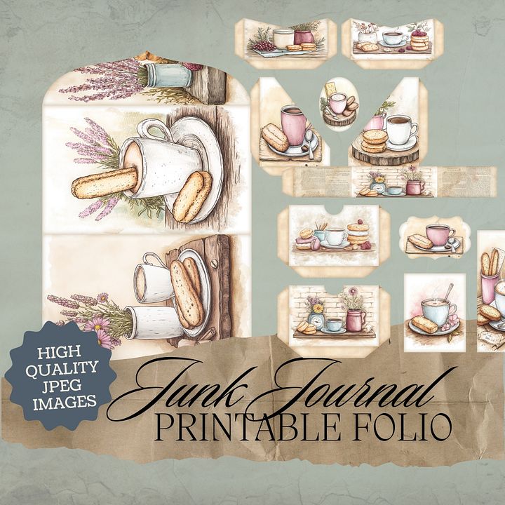 Coffee & Biscuits - Printable Folio Kit V5 product image (1)