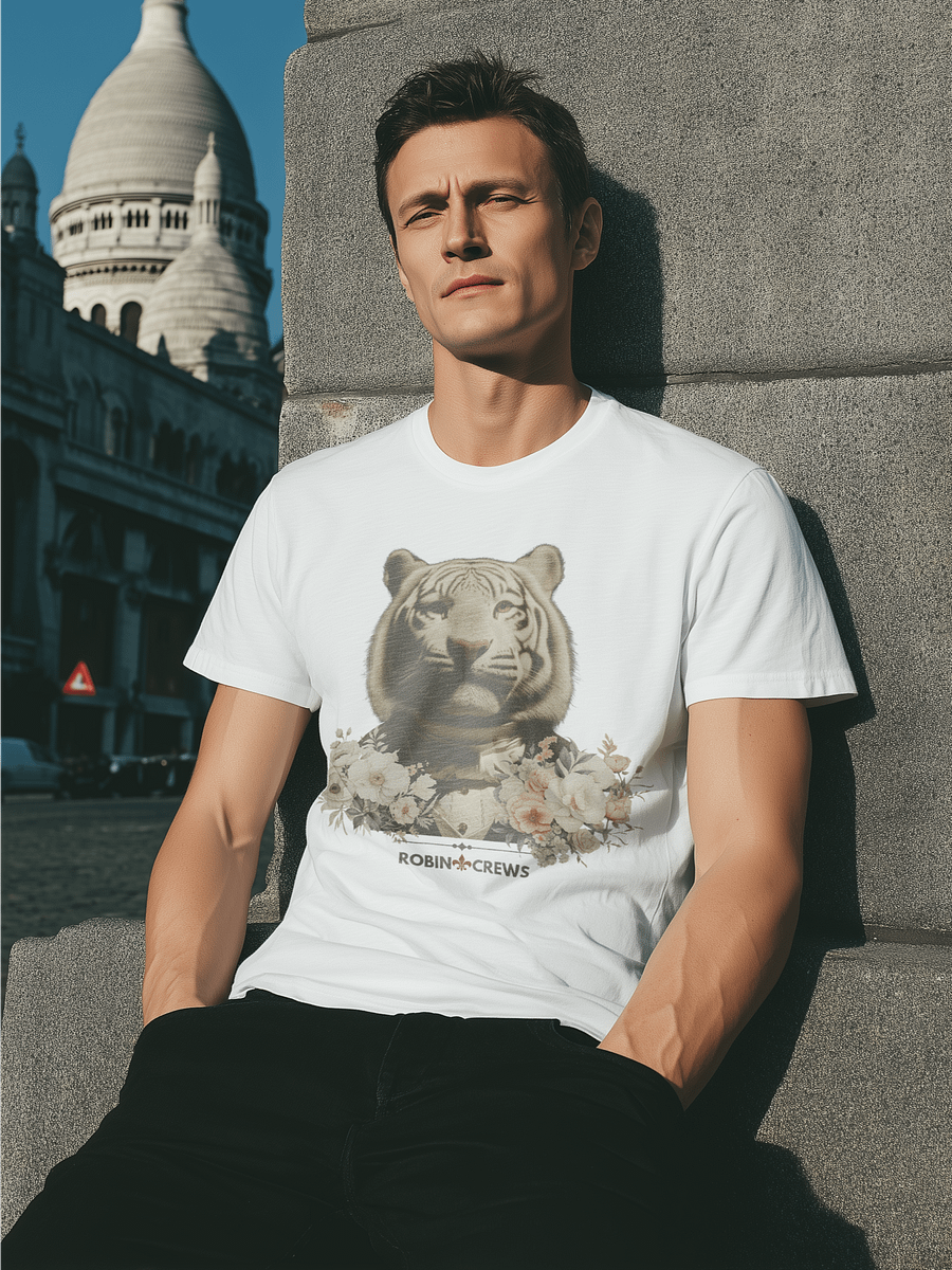 White Tiger Floral T Shirt Vintage Animal product image (8)