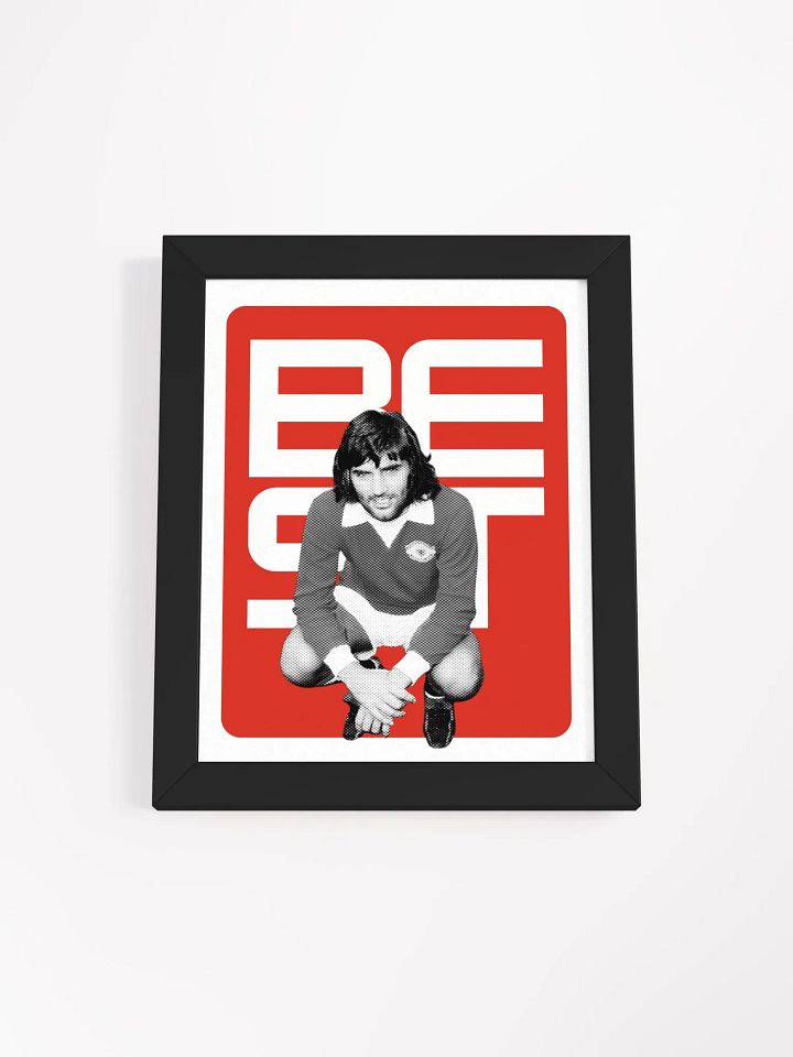 George Best BW Manchester United Name Art Framed Print product image (1)