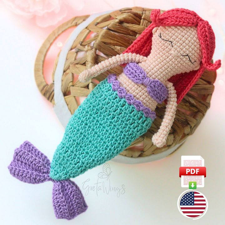 Cuqui Mermaid Amigurumi PDF Pattern: Exclusive Design to Crochet Your Ideal Mermaid (Digital Download) product image (1)