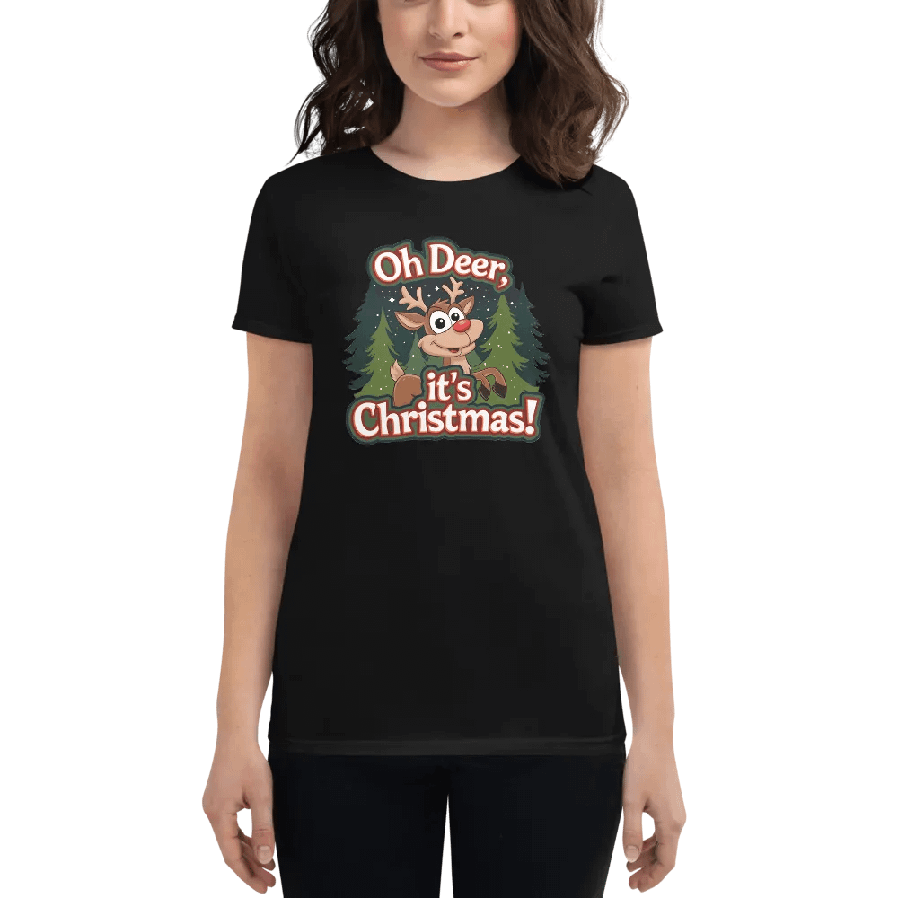 Oh Deer Christmas Women's Tee product image (1)