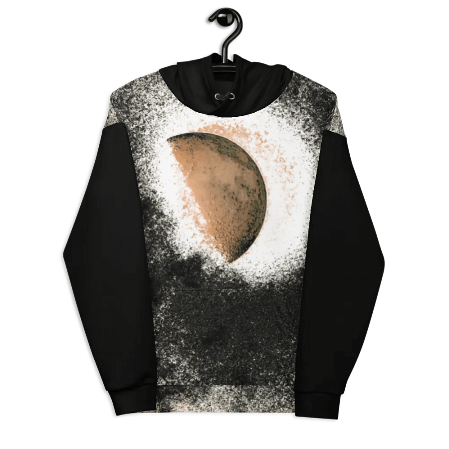 Abstract Textured Disintegrating Moon Unisex Pull Over Hoodie product image (8)