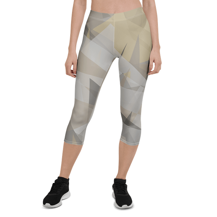 Beige Triangle Abstract Capri Leggings product image (1)