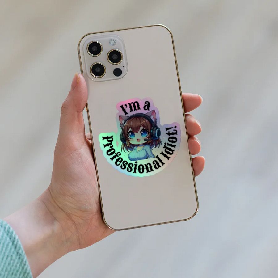 Professional Idiot Kiss-Cut Holographic Sticker product image (6)