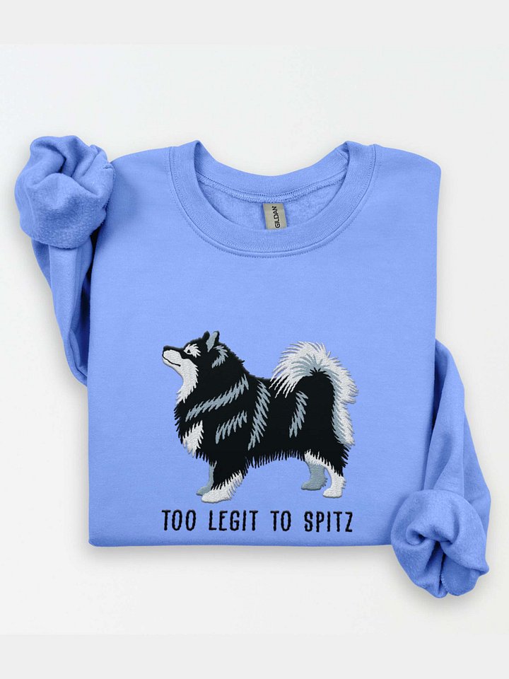 Too Legit to Spitz Sweatshirt (Embroidered) of a Finnish Lapphund(Black & White) product image (1)