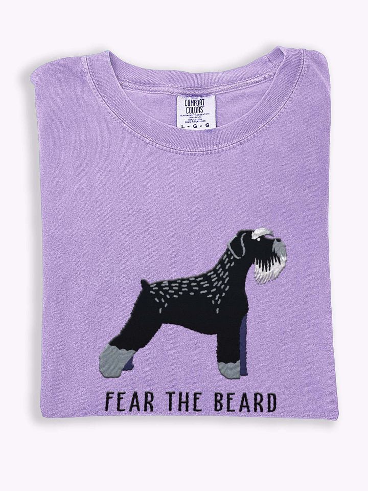 Fear the Beard T-Shirt(Embroidered) of a Schnauzer(Black) product image (1)