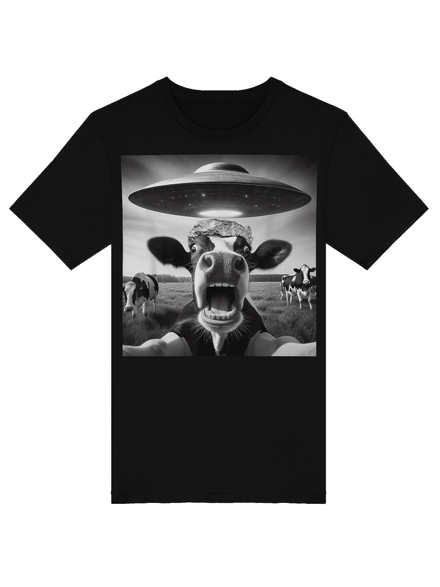 Funny Cow Abduction By UFO Selfie Hilarious Alien Unisex T-Shirt product image (5)