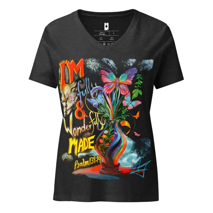 Fearfully and Wonderfully Made V-Neck Tee product image (3)