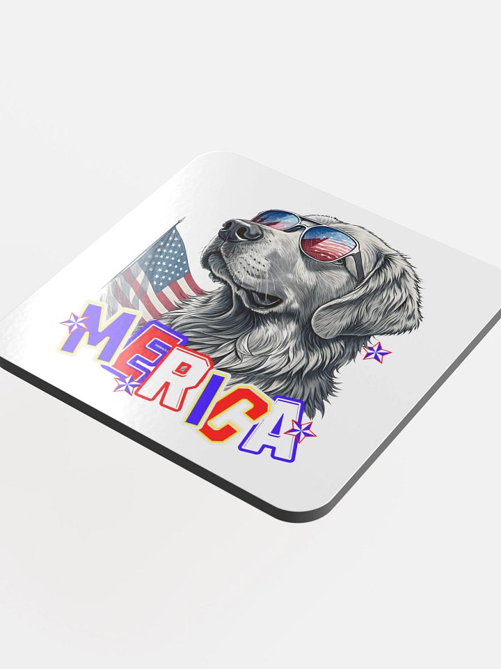 Merica Golden Retriever Patriotic Pup Coaster product image (1)