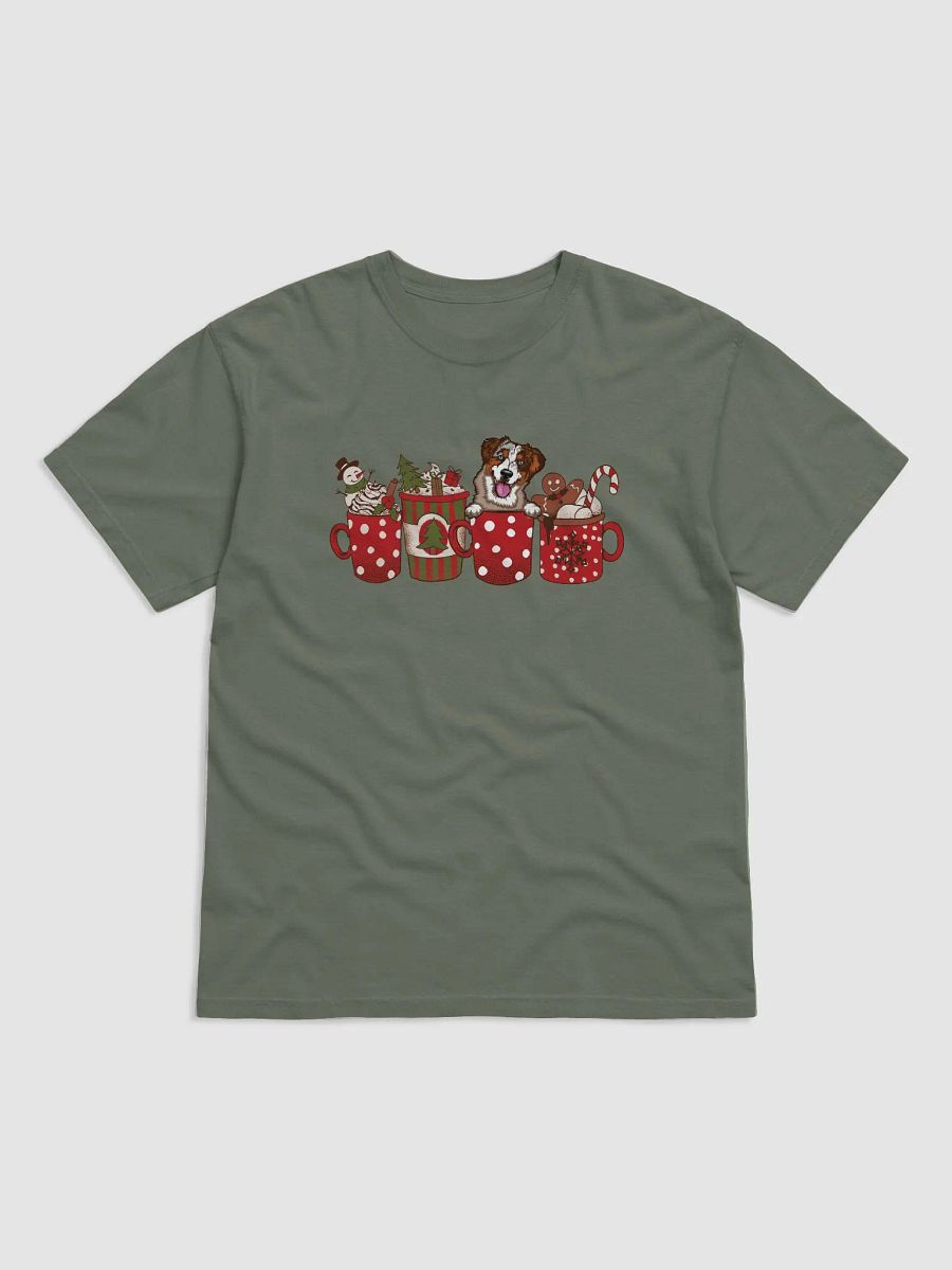 Cute Australian Shepherd(Red Merle) in a Christmas Cup T-Shirt | Funny Christmas Aussie Pup in a Cup product image (19)