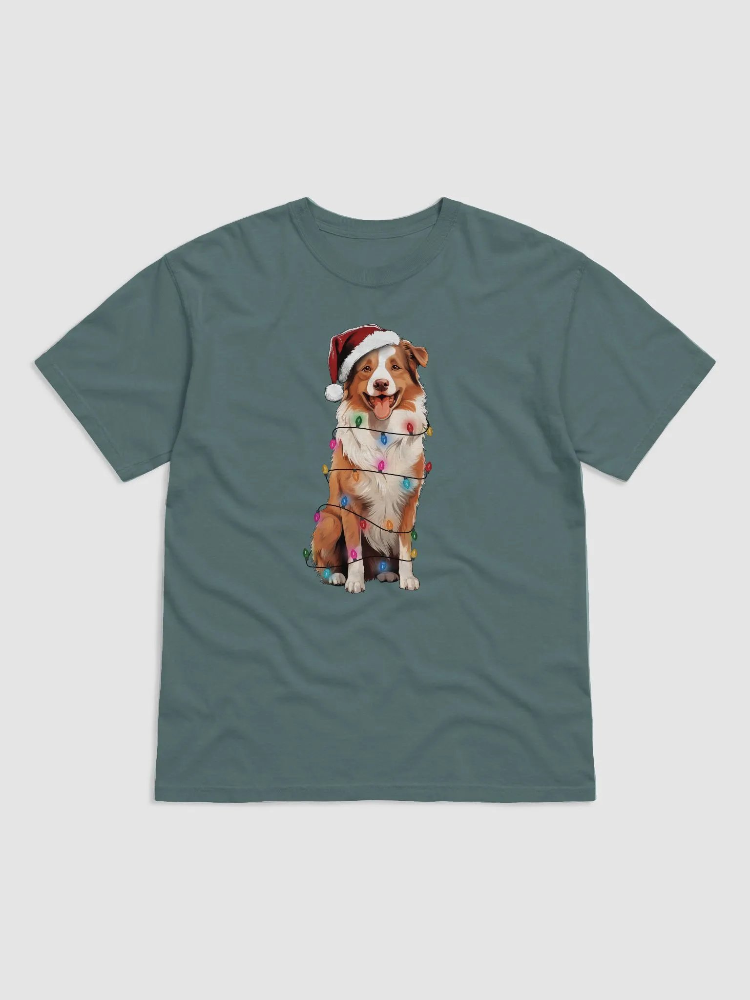 Funny Australian Shepherd(Red) Christmas T-Shirt product image (4)