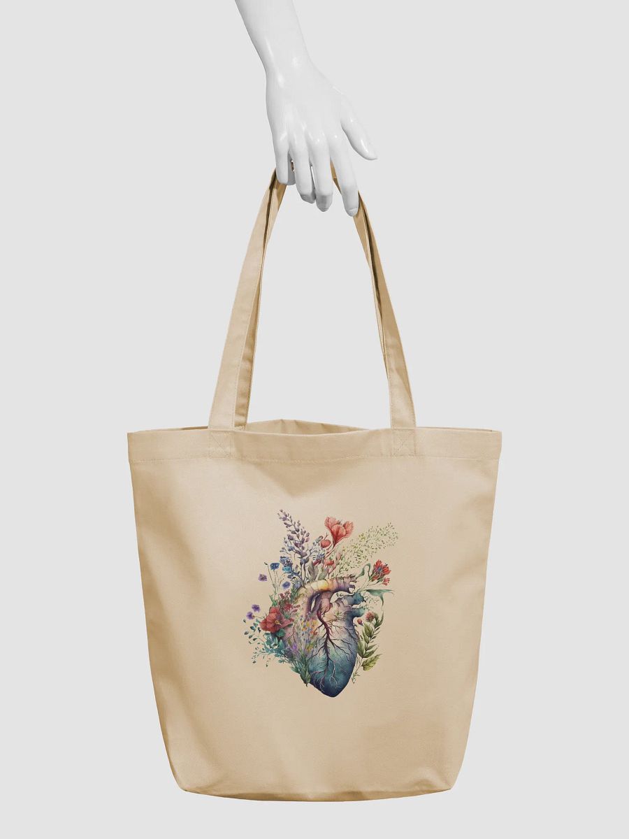 Wildflower Anatomy Heart Tote Bag – Watercolor Floral product image (3)