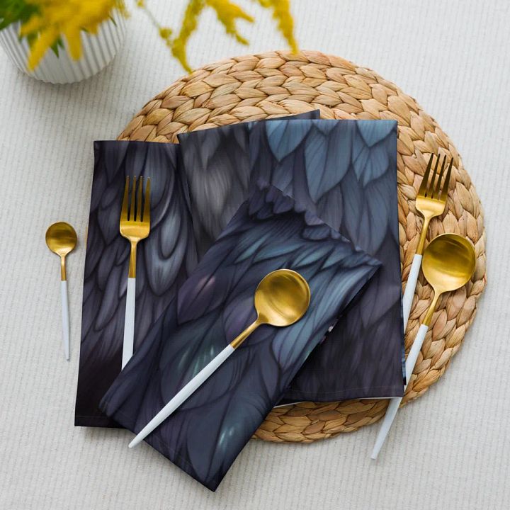 Premium Cloth Napkin Set: Mysterious birds observe product image (2)