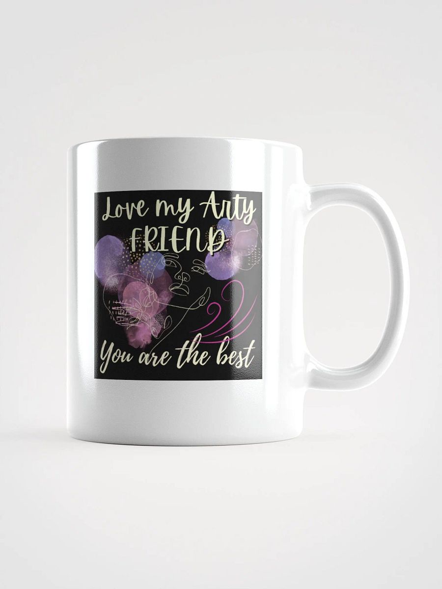 colorful mug for the artist. 'Love my Arty friend' Perfect gift for colleague, friend who loves arty things product image (3)