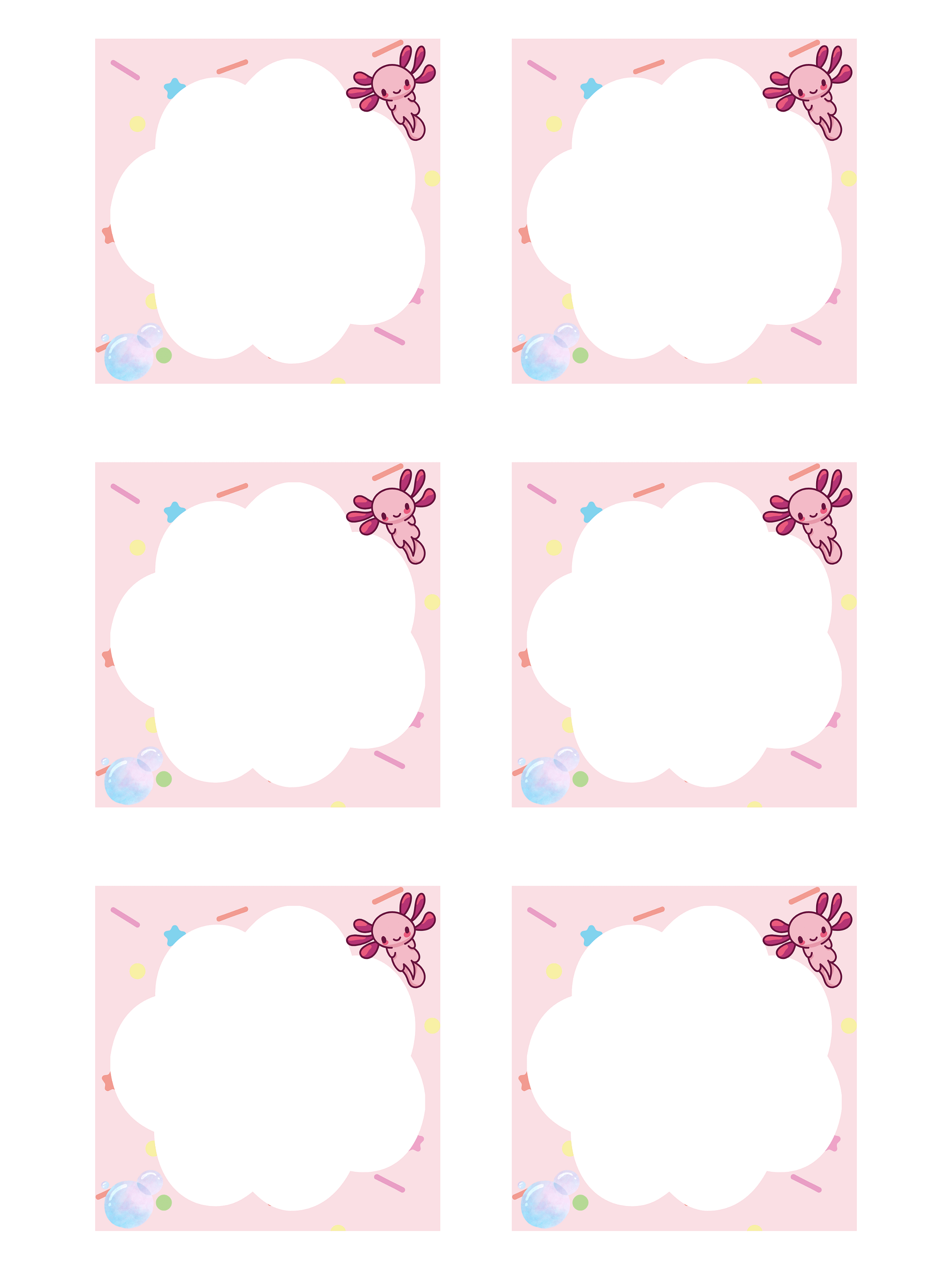 Printable Cloud Axolotl Memo Pad product image (1)