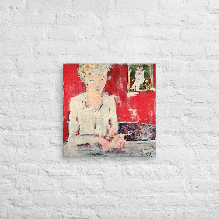 Woman with Pipe (1985) on canvas (20" x 20") product image (2)